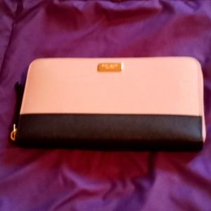 NWT Kate Spade New York Laurel Way Neda Saffiano Leather Zip Around Wallet.